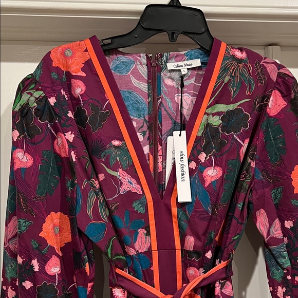 NWT Celina Moon Floral Print Long Sleeve Cotton Dress size L - Picture 8 of 10